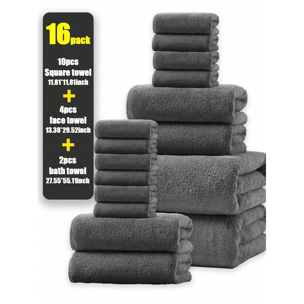 Home Textiles Face Towel - Coral Fleece Solid Color Towel Set,