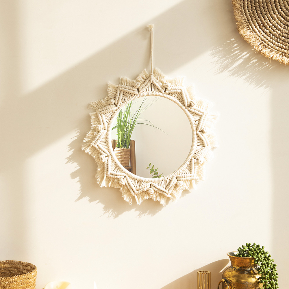 Home Textiles Sale - Hot-selling macrame woven tapestry mirror home