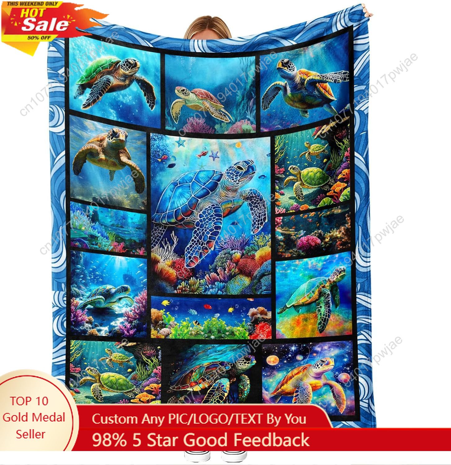 Sea Turtle Flannel Throw Blank – обзор и цена Home Textiles And Decor