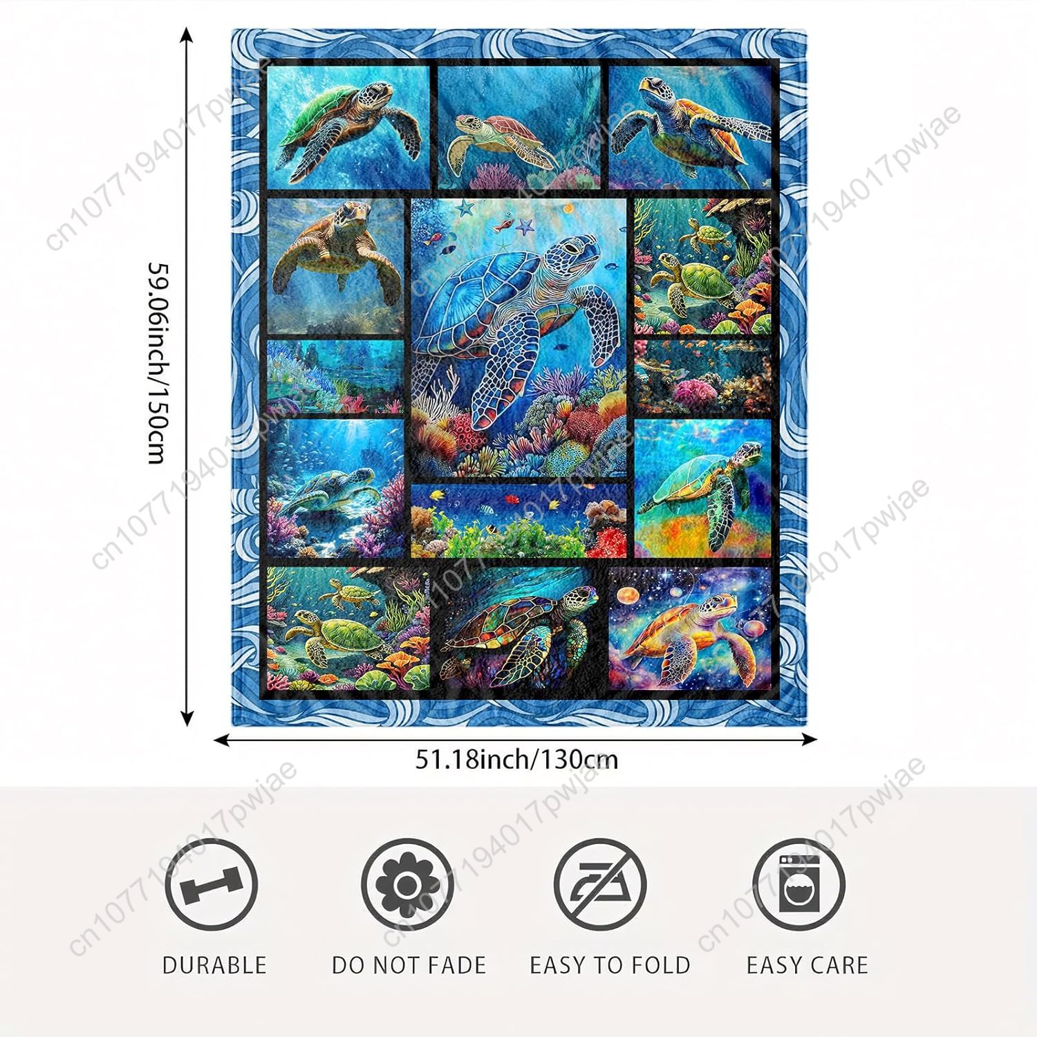 Sea Turtle Flannel Throw Blank – обзор и цена Home Textiles And Decor