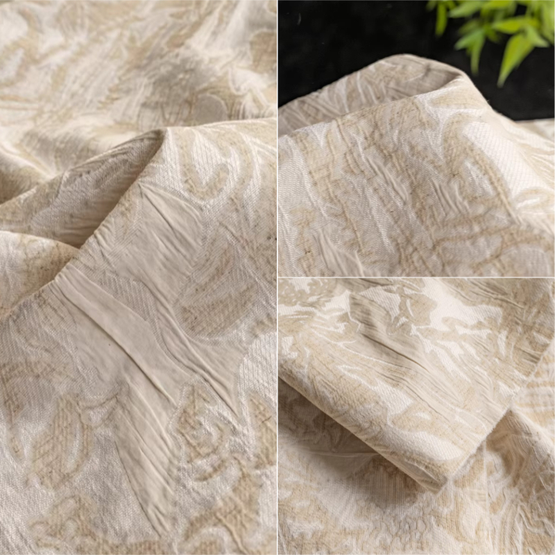 Beige Linen Jacquard Fabric Fl – обзор и цена Home Textiles Designer