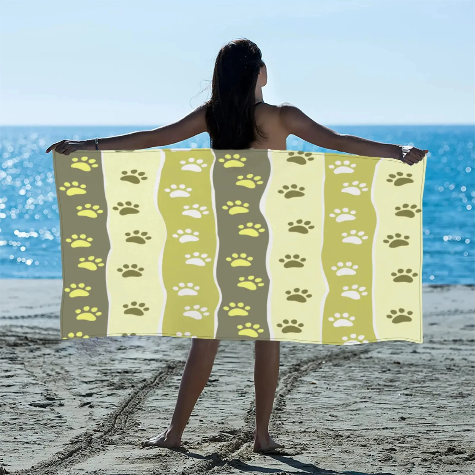 Cat Dog Paw Pattern Print Beac – обзор и цена Home Textiles Face Towel