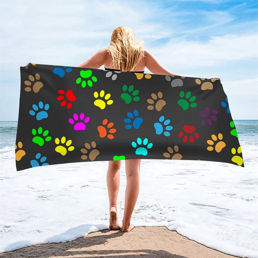 Cat Dog Paw Pattern Print Beac – обзор и цена Home Textiles Face Towel