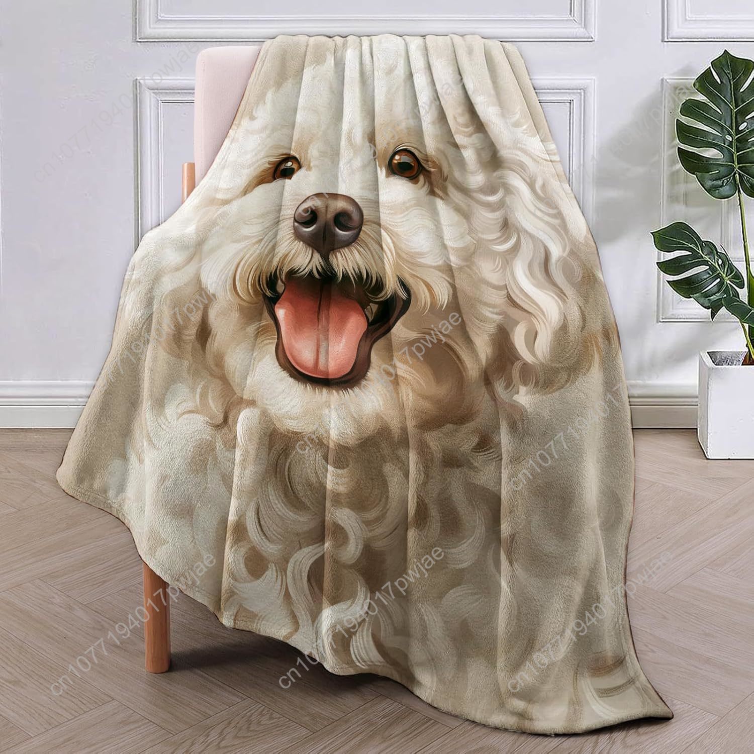 Joyful Poodle Portrait Blanket – обзор и цена Home Textiles Designer