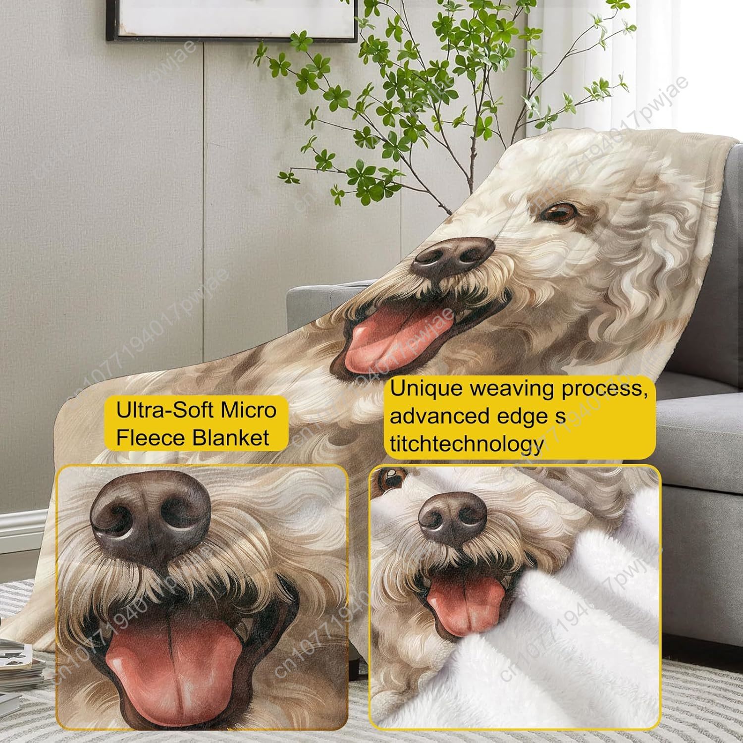 Joyful Poodle Portrait Blanket – обзор и цена Home Textiles Designer