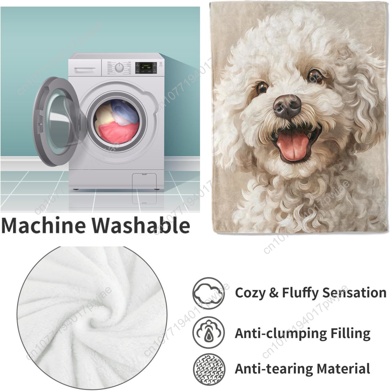 Joyful Poodle Portrait Blanket – обзор и цена Home Textiles Designer