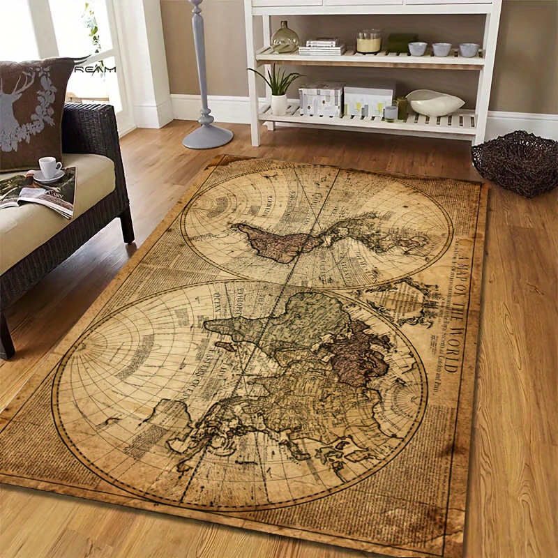 Vintage Map Design Non-Slip Fl – обзор и цена Home Textiles Designer