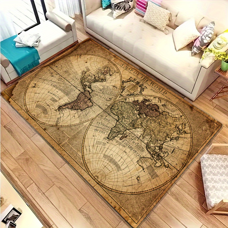 Vintage Map Design Non-Slip Fl – обзор и цена Home Textiles Designer